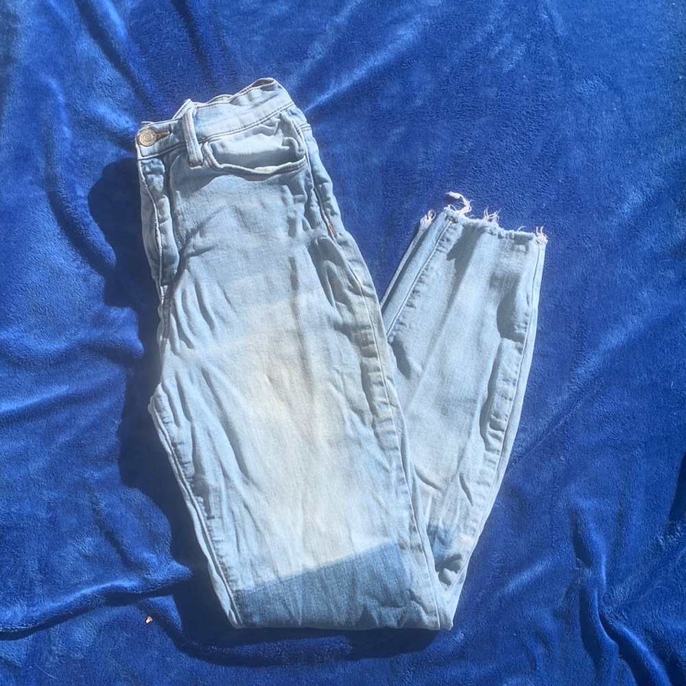 PacSun light wash patch jeans